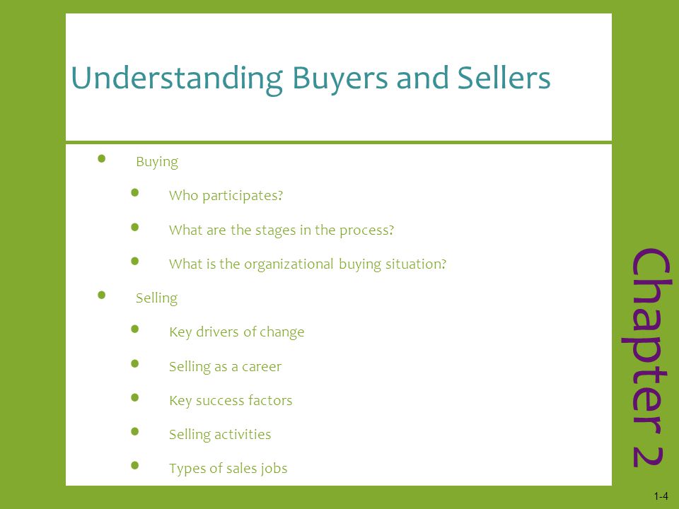 Understanding Buyers and Sellers