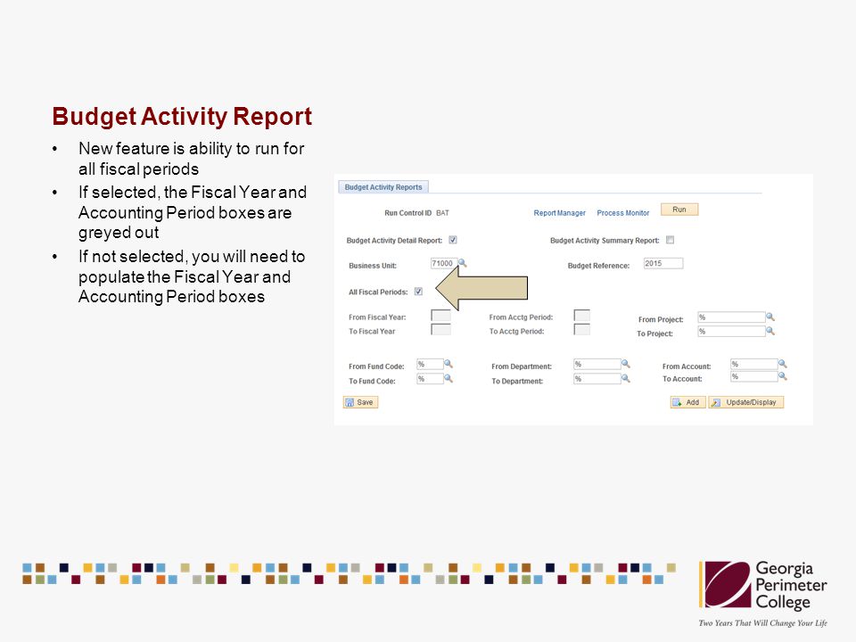 Budget Activity Report