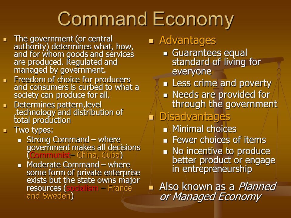 Command Economy Advantages Disadvantages