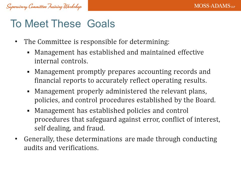 To Meet These Goals The Committee is responsible for determining: