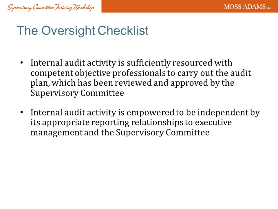 The Oversight Checklist