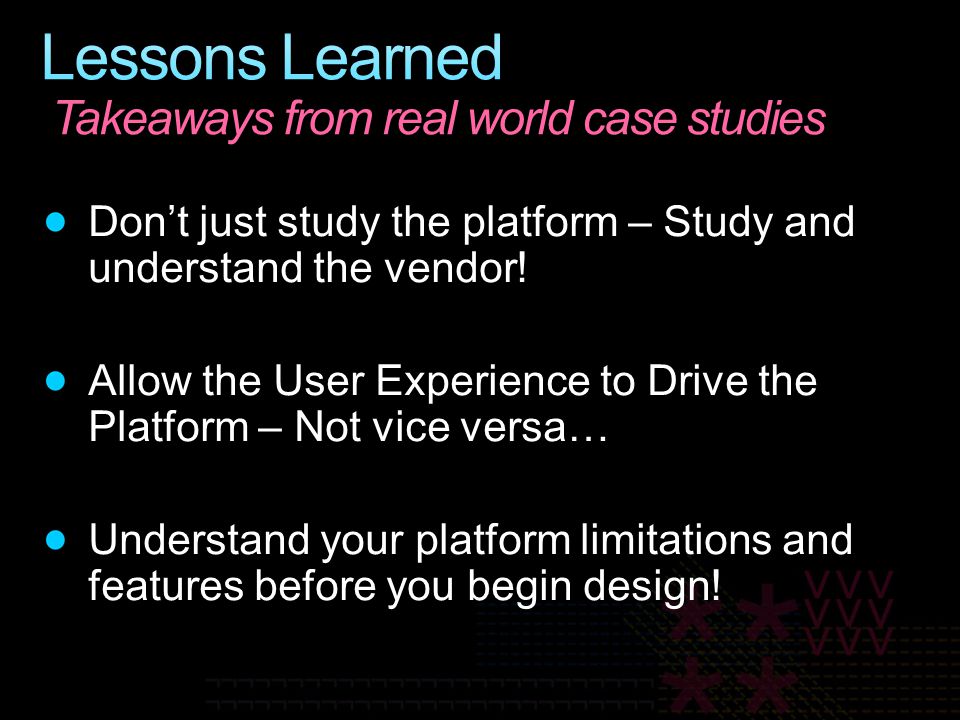 Lessons Learned Takeaways from real world case studies