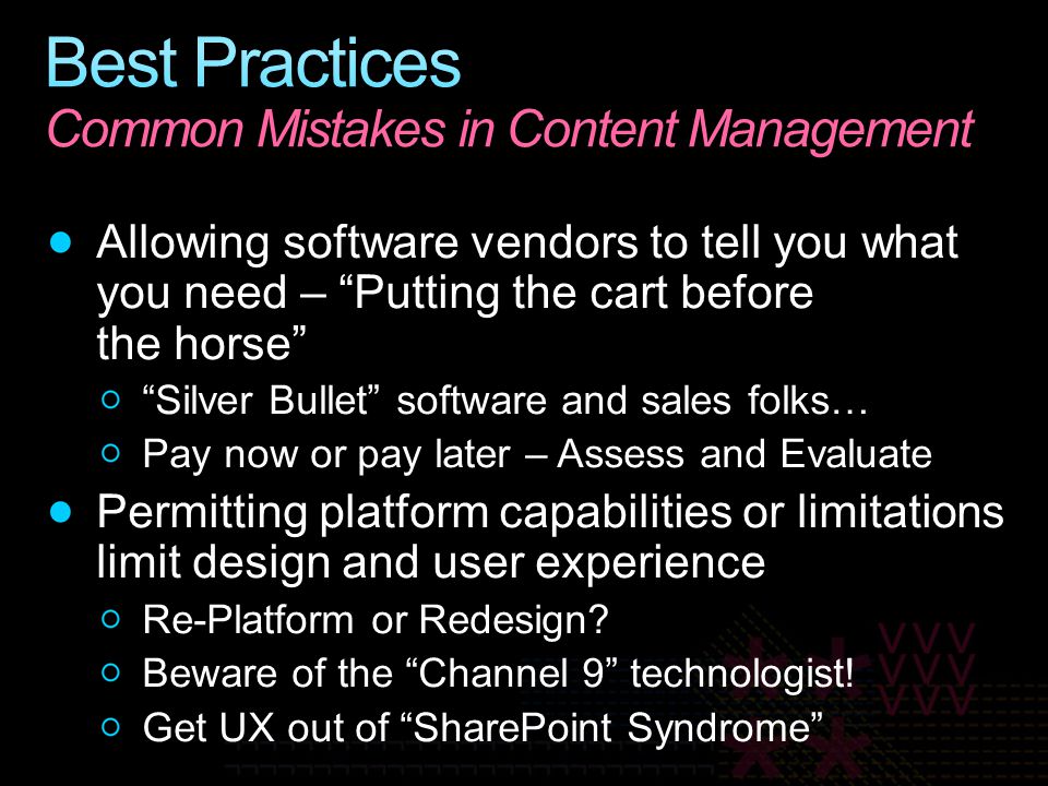 Best Practices Common Mistakes in Content Management