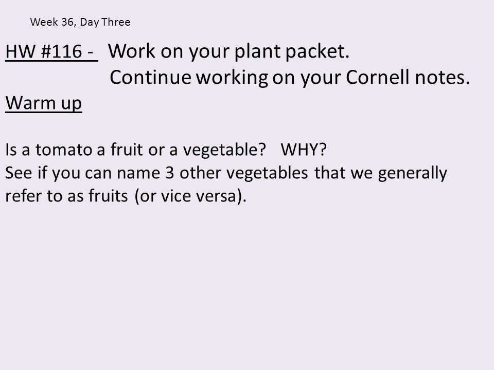 Continue working on your Cornell notes.