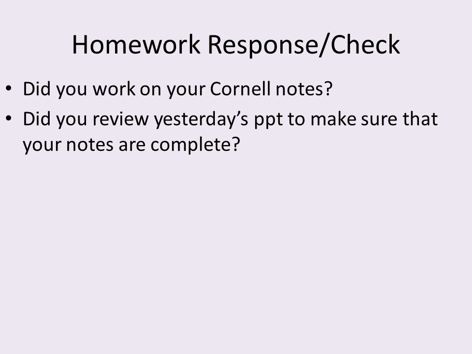 Homework Response/Check