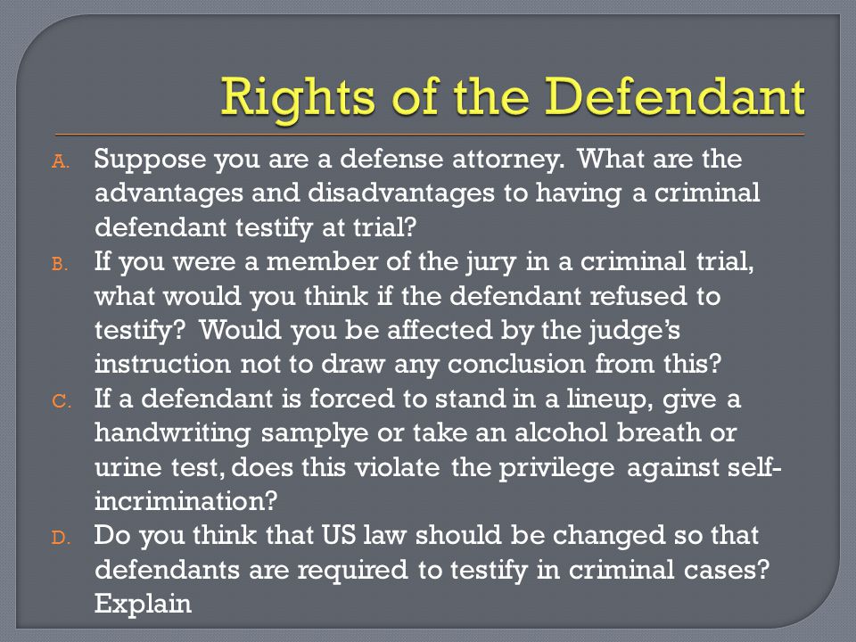 Rights of the Defendant