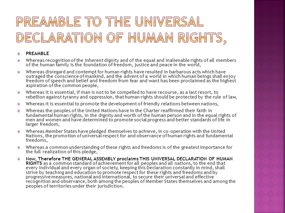Preamble to the universal Declaration of human rights,