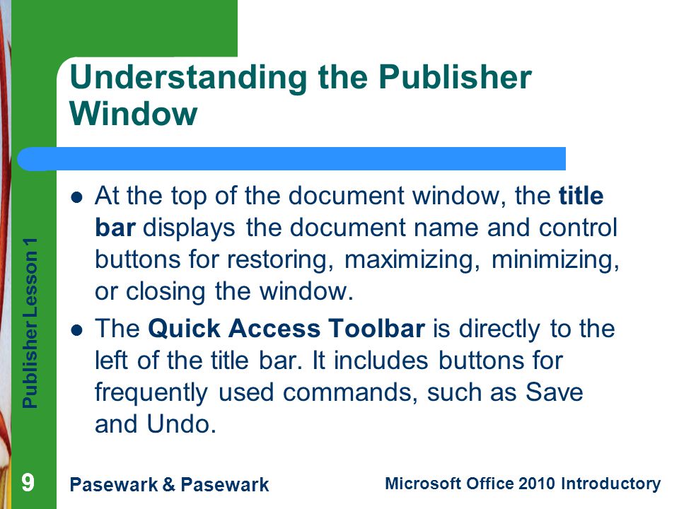 Understanding the Publisher Window