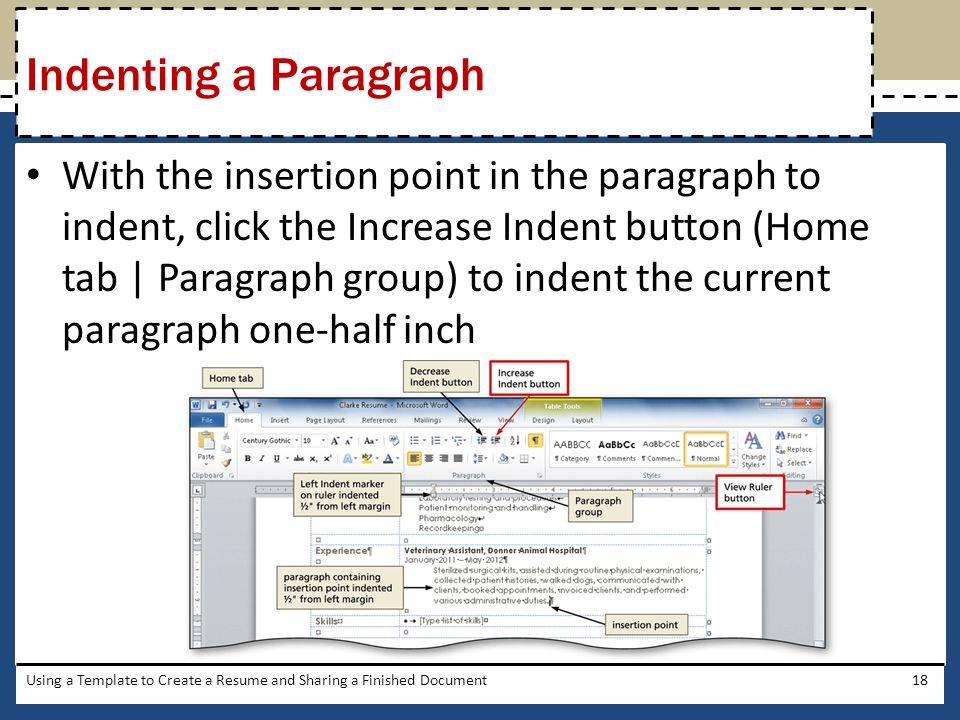 Indenting a Paragraph