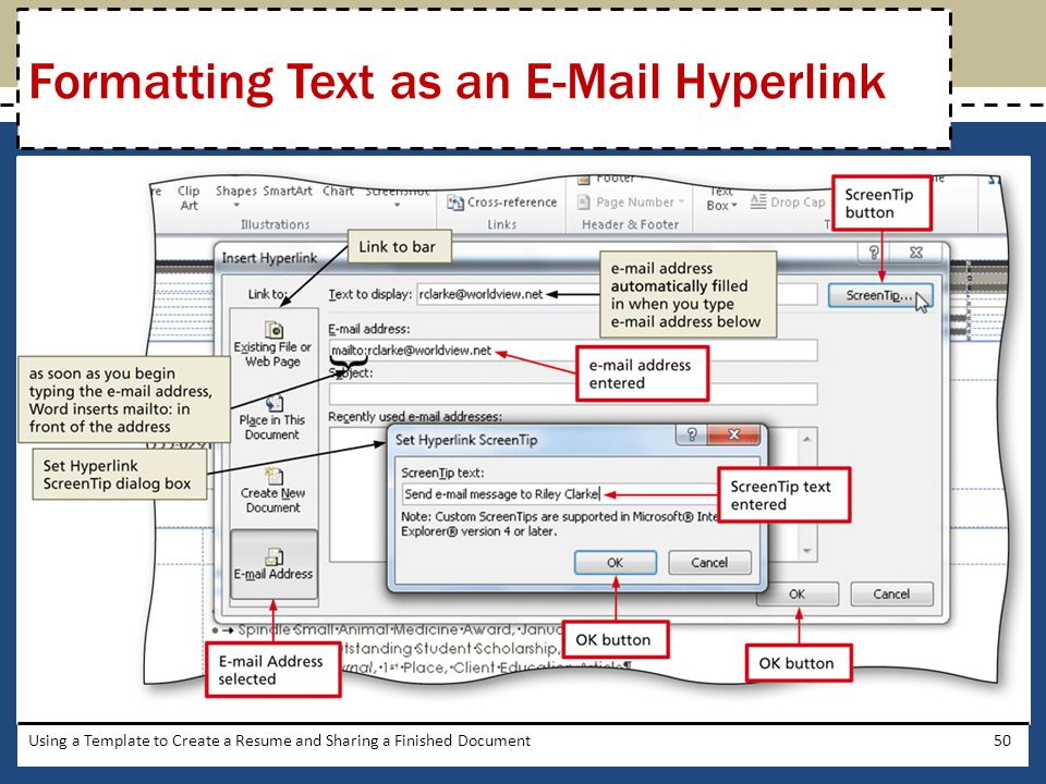 Formatting Text as an  Hyperlink