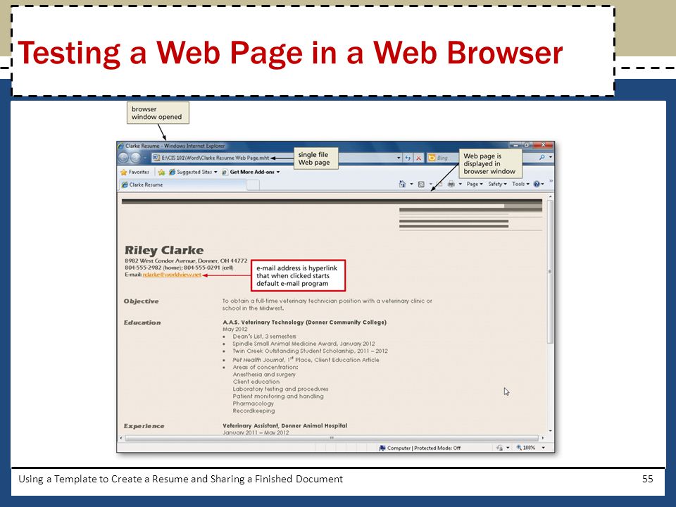 Testing a Web Page in a Web Browser