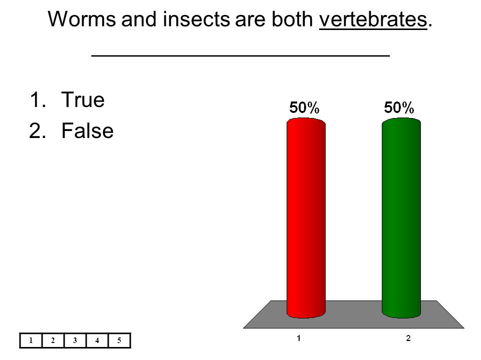 Worms and insects are both vertebrates. _________________________