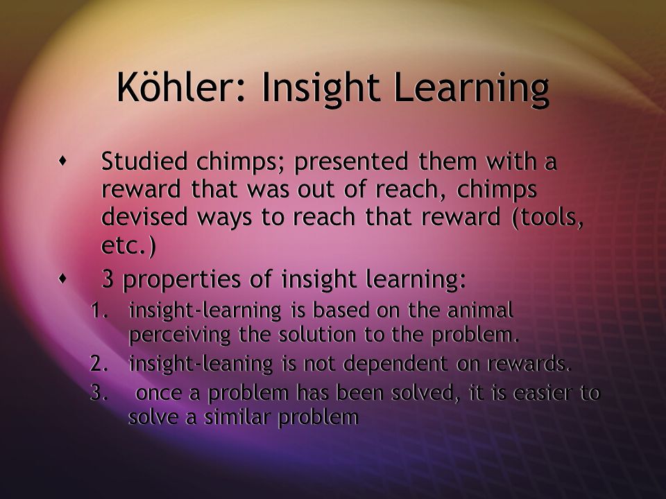 Köhler: Insight Learning
