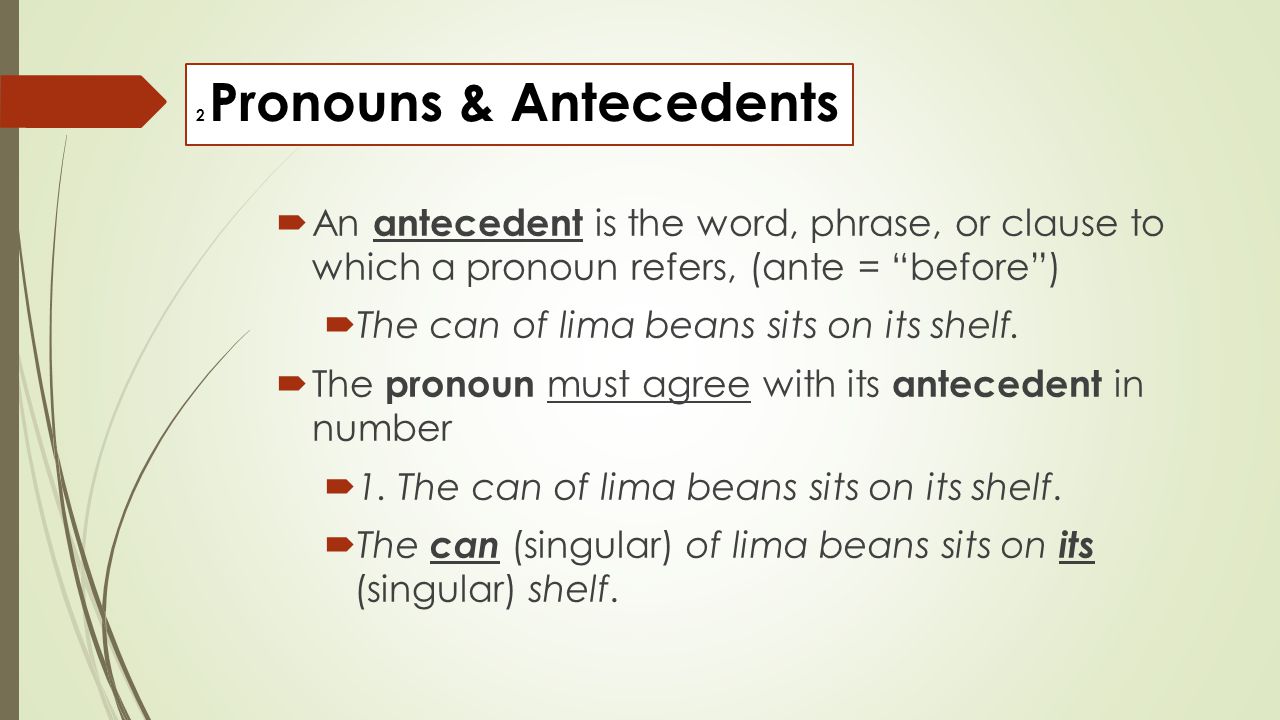 2 Pronouns & Antecedents
