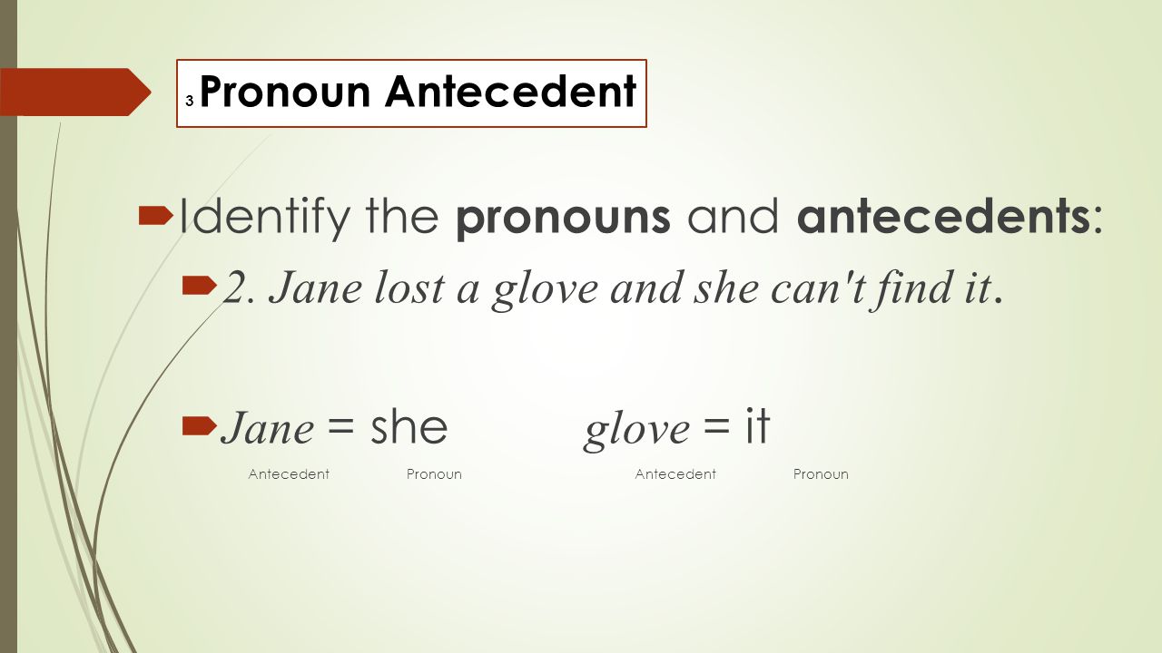 Identify the pronouns and antecedents: