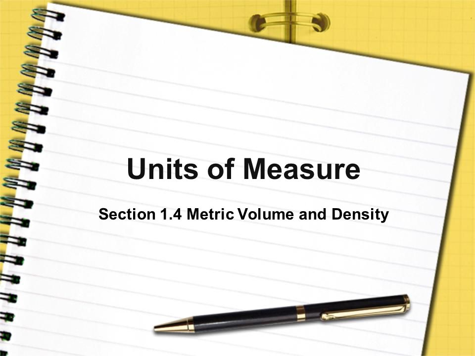 Section 1.4 Metric Volume and Density