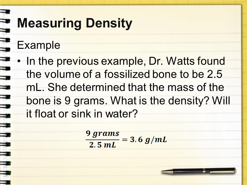 Measuring Density Example
