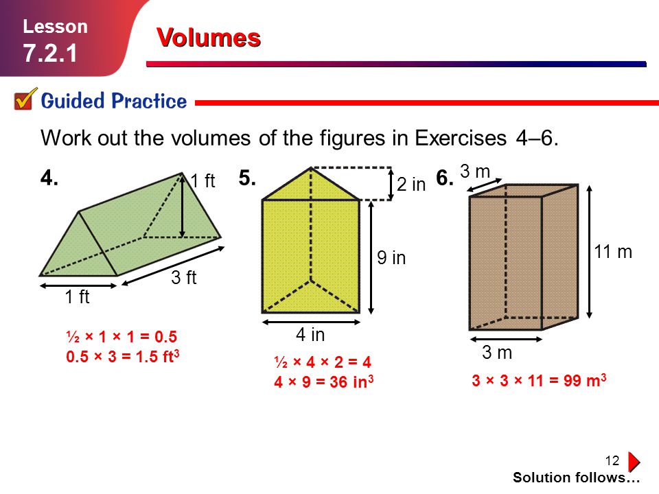 Volumes Guided Practice