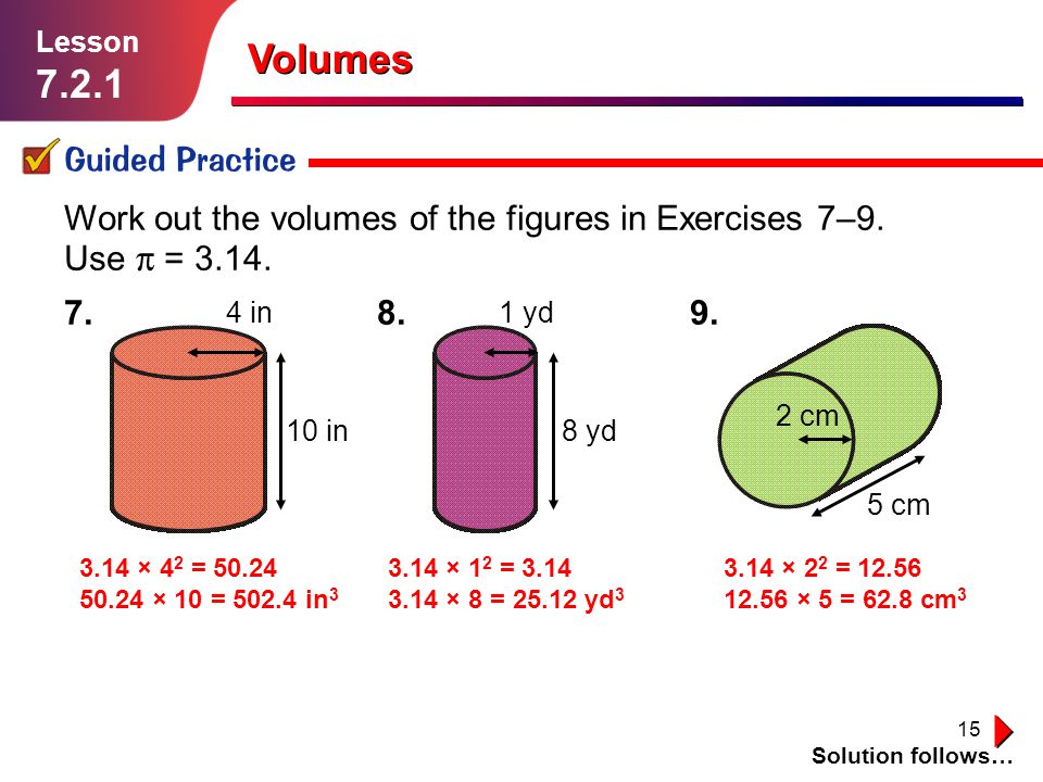 Volumes Guided Practice