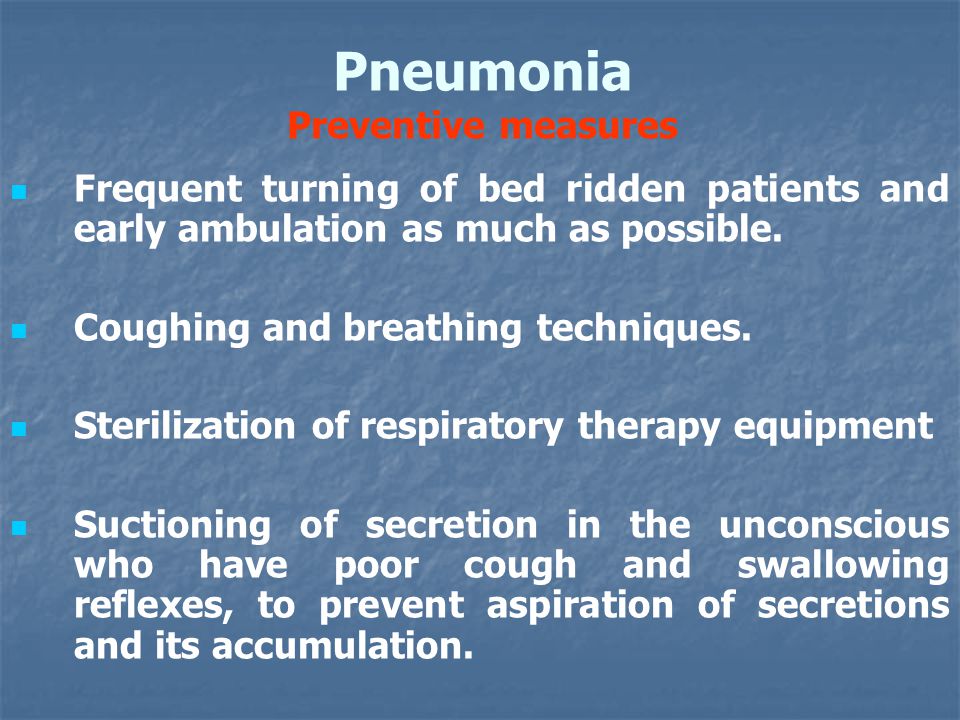 Pneumonia Preventive measures