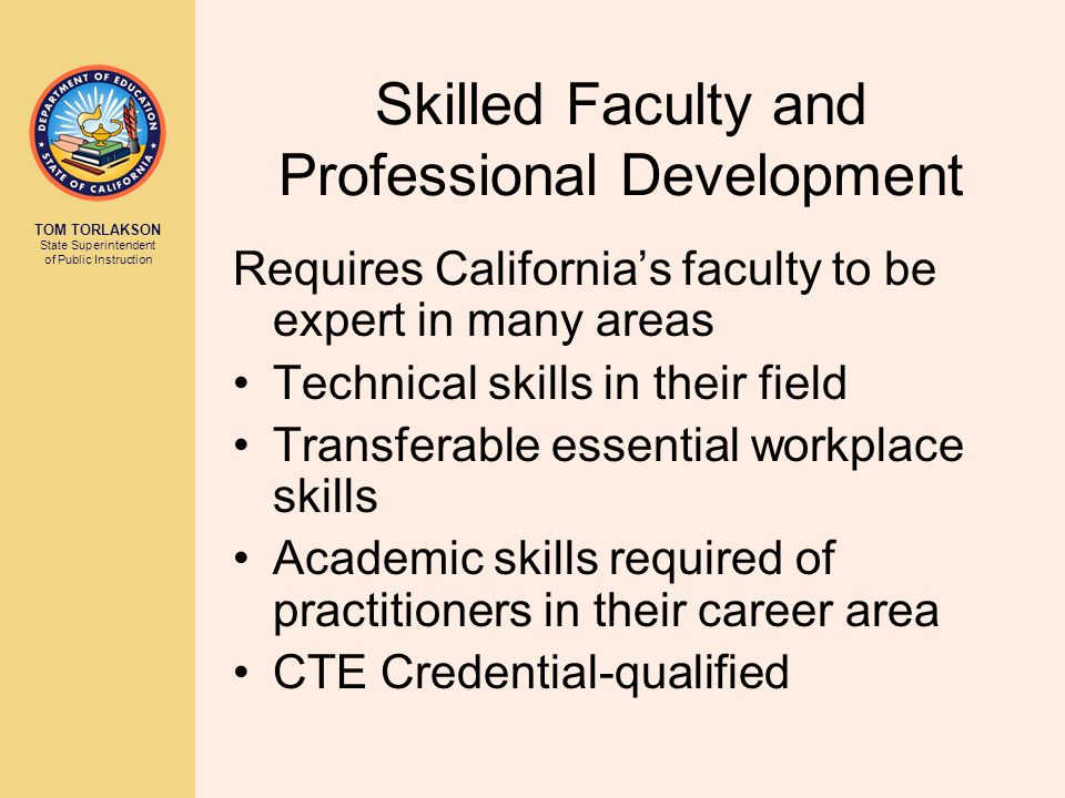 Skilled Faculty and Professional Development