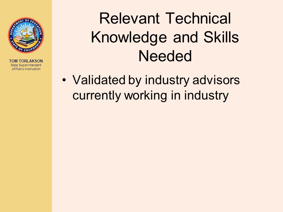 Relevant Technical Knowledge and Skills Needed