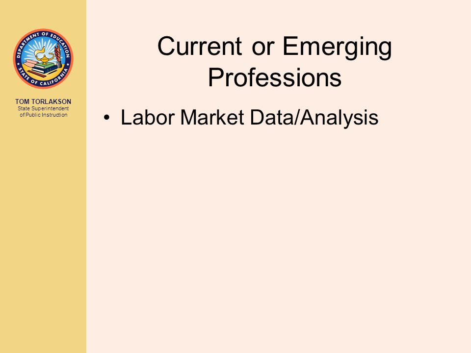 Current or Emerging Professions