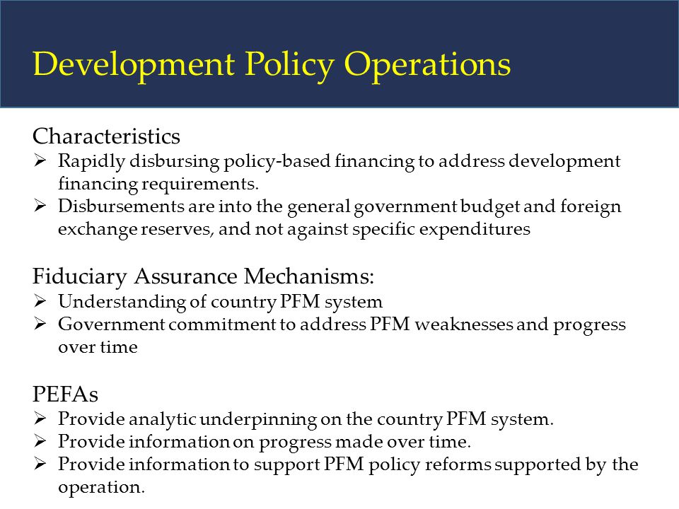 Development Policy Operations