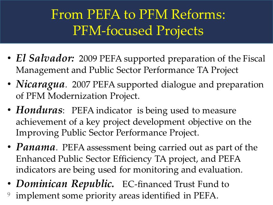 From PEFA to PFM Reforms: