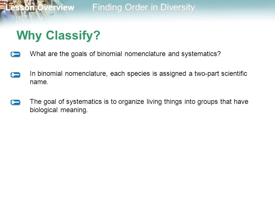 Why Classify What are the goals of binomial nomenclature and systematics