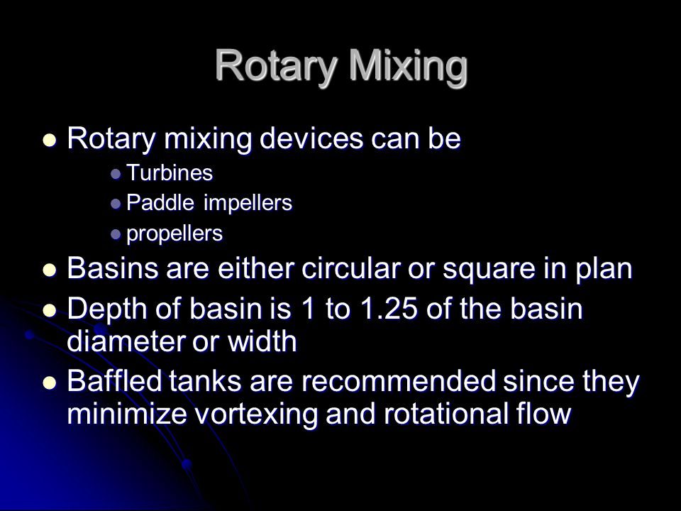 Rotary Mixing Rotary mixing devices can be