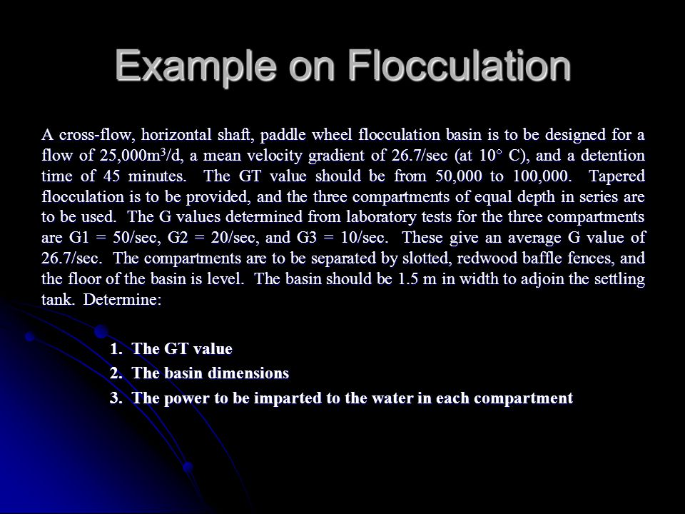 Example on Flocculation
