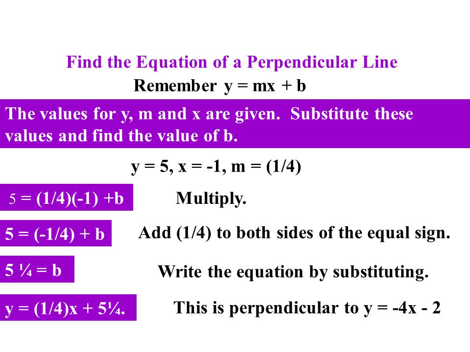 Find the Equation of a Perpendicular Line