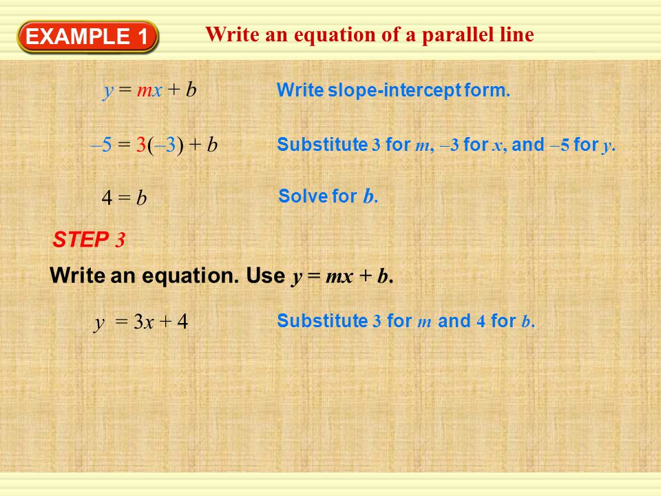 Write an equation of a parallel line