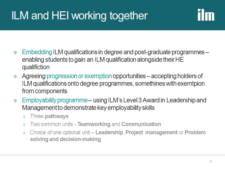 ILM and HEI working together