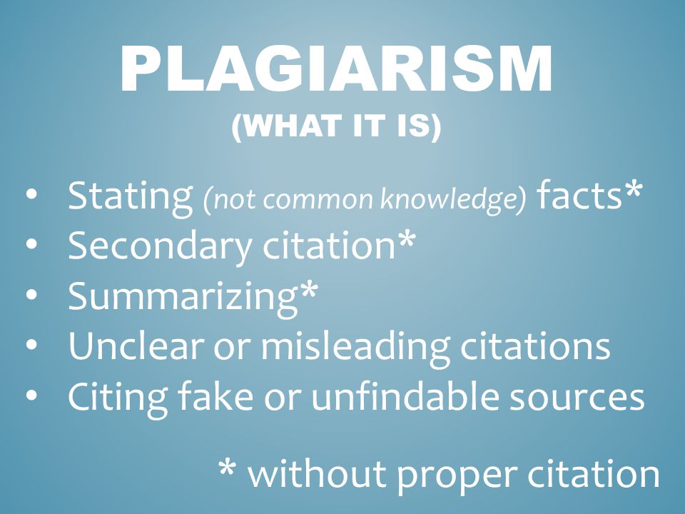 Plagiarism (what it is)