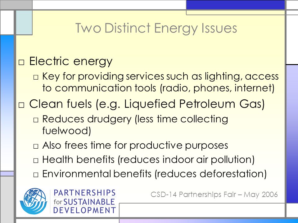 Two Distinct Energy Issues