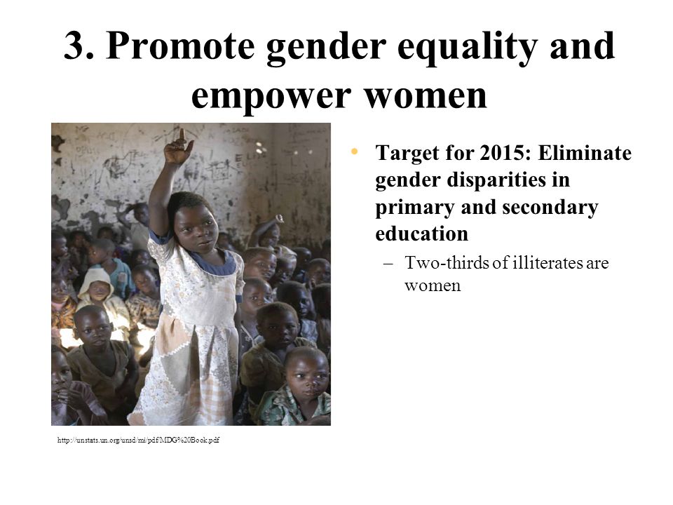 3. Promote gender equality and empower women
