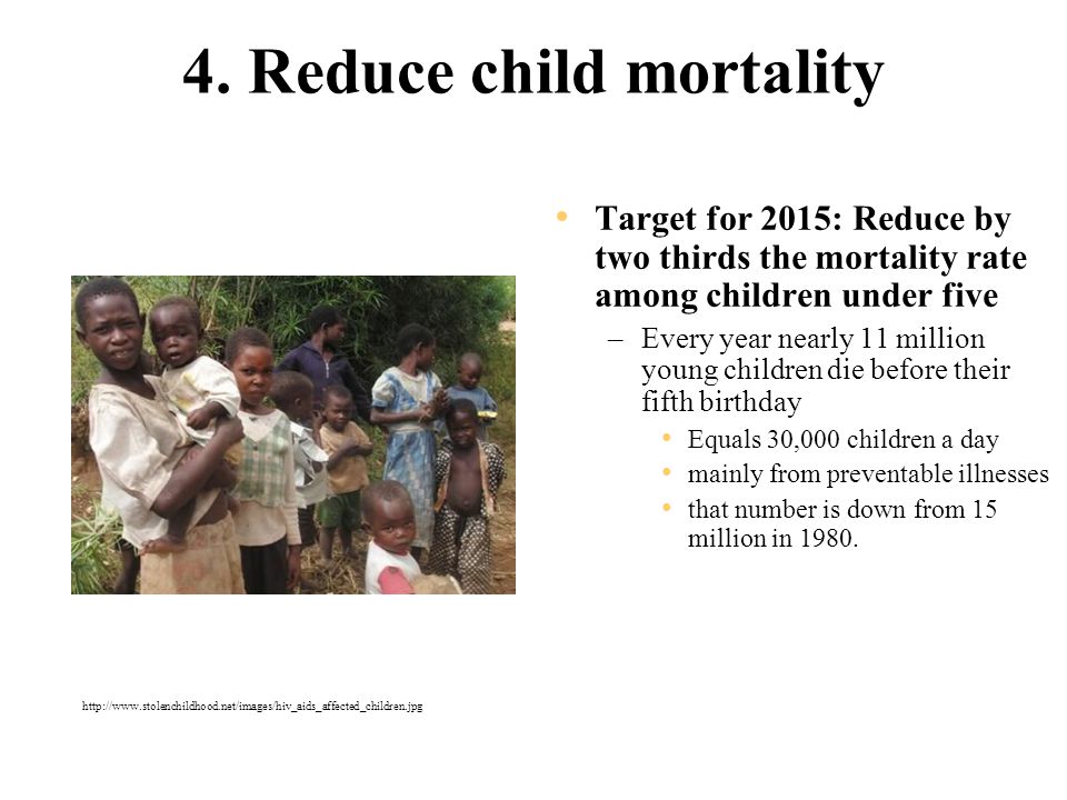 4. Reduce child mortality