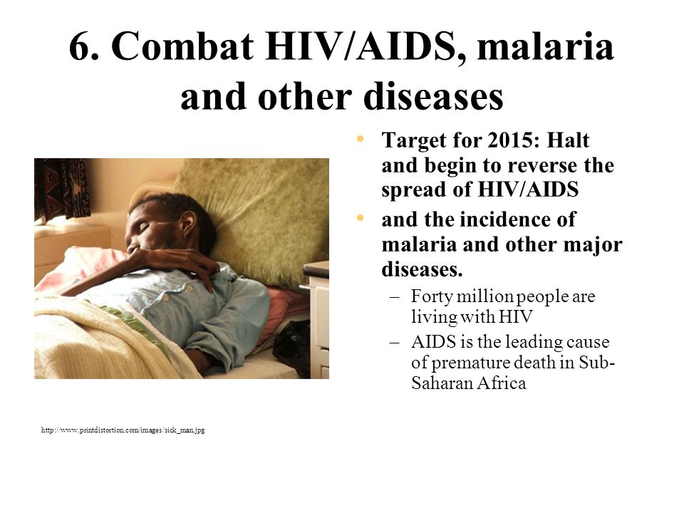 6. Combat HIV/AIDS, malaria and other diseases