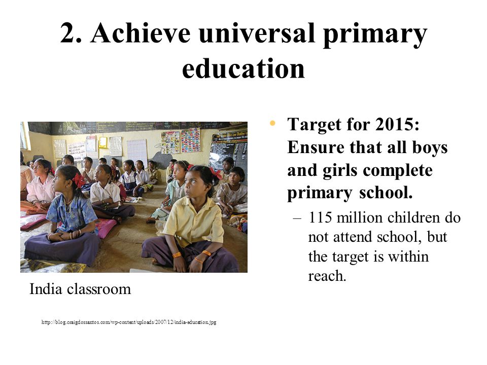 2. Achieve universal primary education