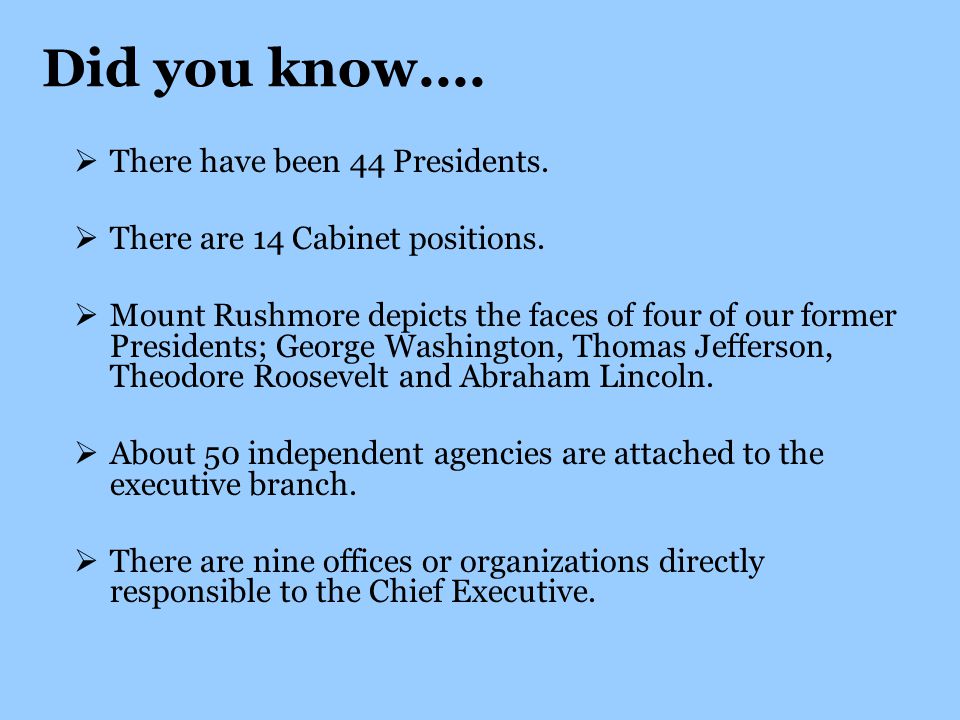 Did you know.... There have been 44 Presidents.