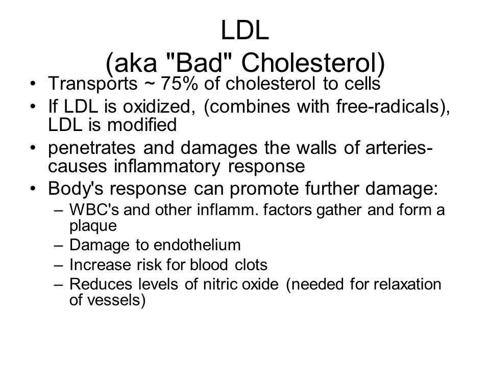 LDL (aka Bad Cholesterol)
