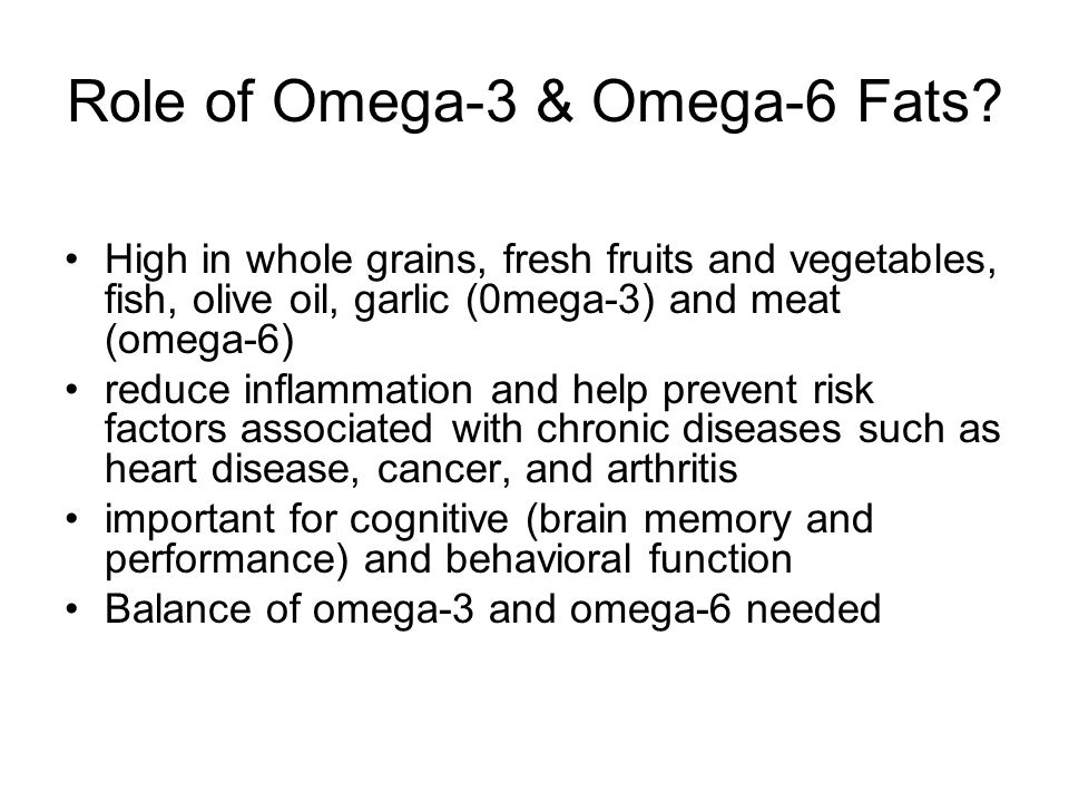 Role of Omega-3 & Omega-6 Fats