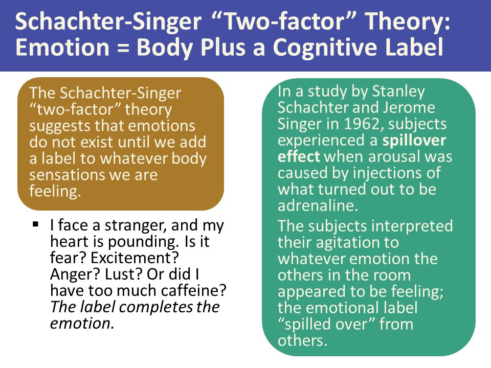 Schachter-Singer Two-factor Theory: Emotion = Body Plus a Cognitive Label