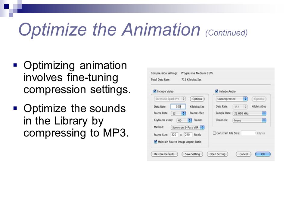 Optimize the Animation (Continued)
