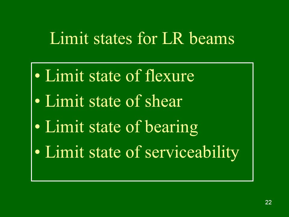 Limit states for LR beams