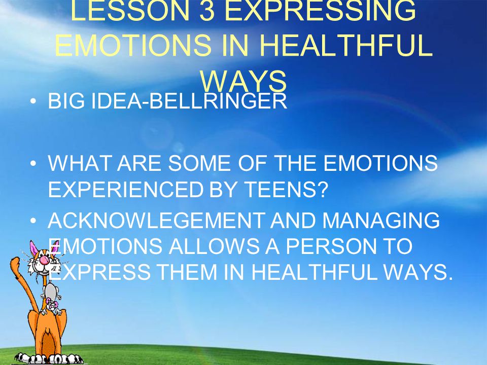 LESSON 3 EXPRESSING EMOTIONS IN HEALTHFUL WAYS