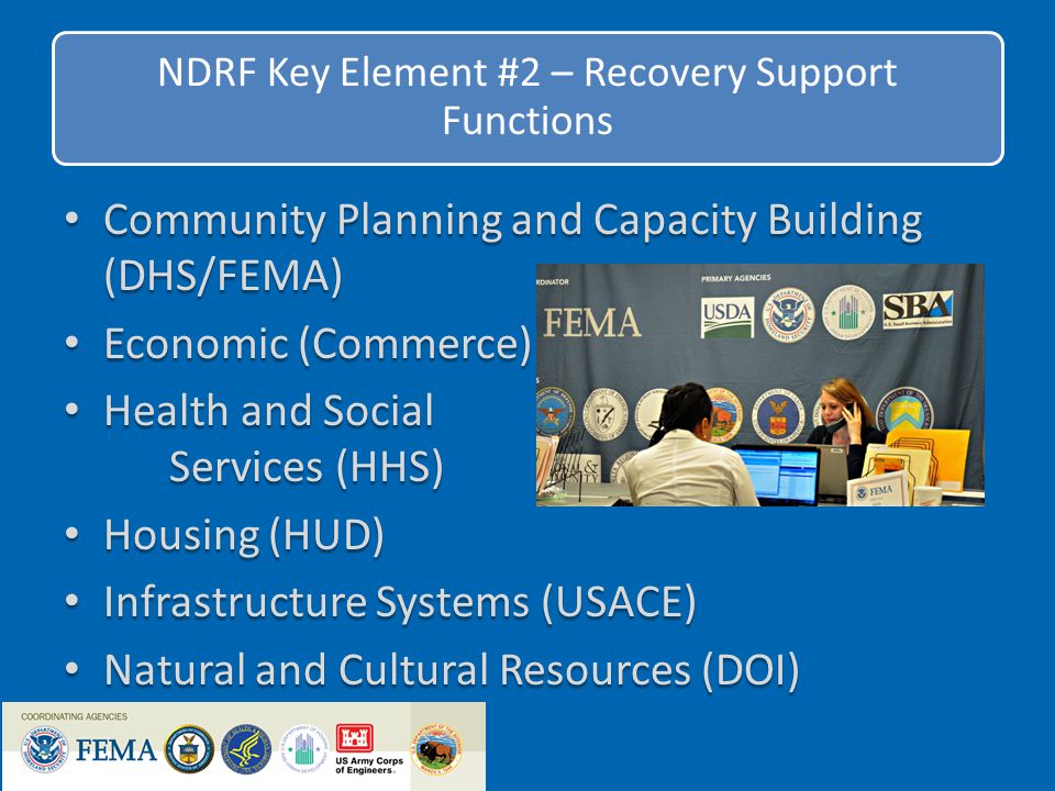 NDRF Key Element #2 – Recovery Support Functions