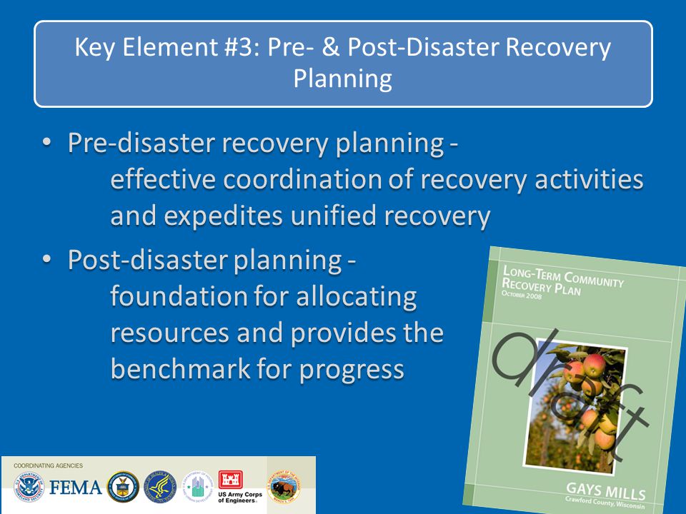 Key Element #3: Pre- & Post-Disaster Recovery Planning